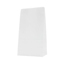Sobre de papel blanco americano con fondo cuadrado con una medida de 14+7x25 de 80 gramos