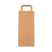 Bolsas de papel de asa plana kraft marrón para botellas con una medida de 18+8x39cm, perfecta para botellas