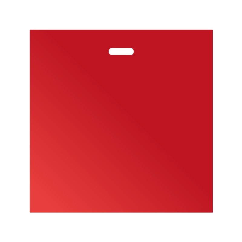 Roja | Bolsa de plástico con asa de troquel de gran capacidad (Paquete 50uds.) Roja | Bolsa de plástico con asa de troquel de gran capacidad (Paquete 50uds.)