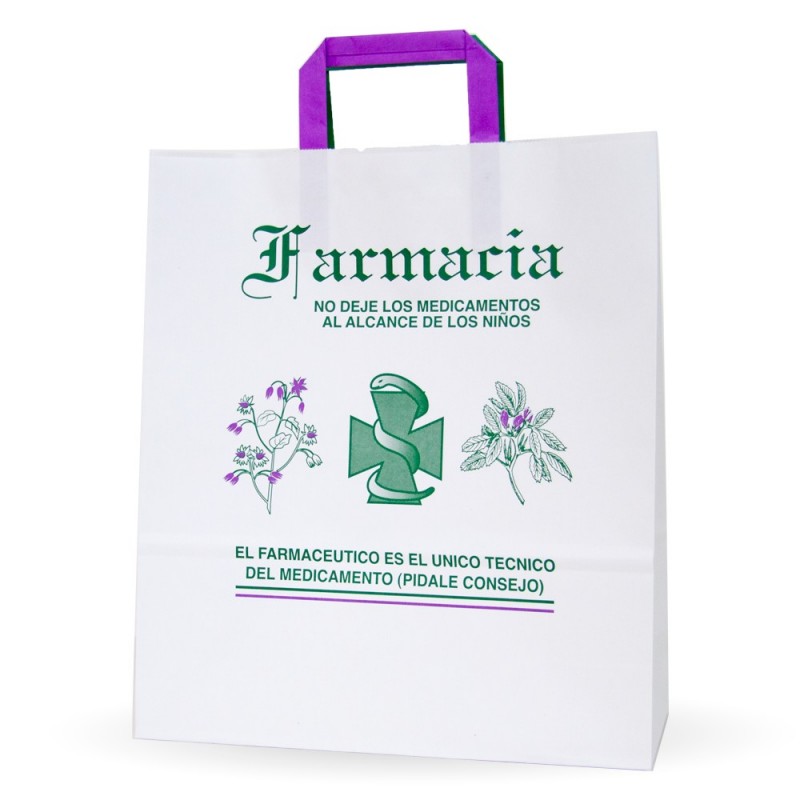 Bolsa de papel para farmacia - Tamaño 32+12x37 Bolsa de papel para farmacia - Tamaño 32+12x37