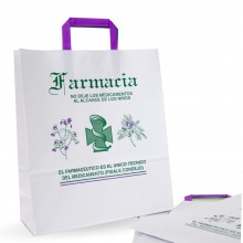 Bolsa de papel para farmacia - Tamaño 32+12x37