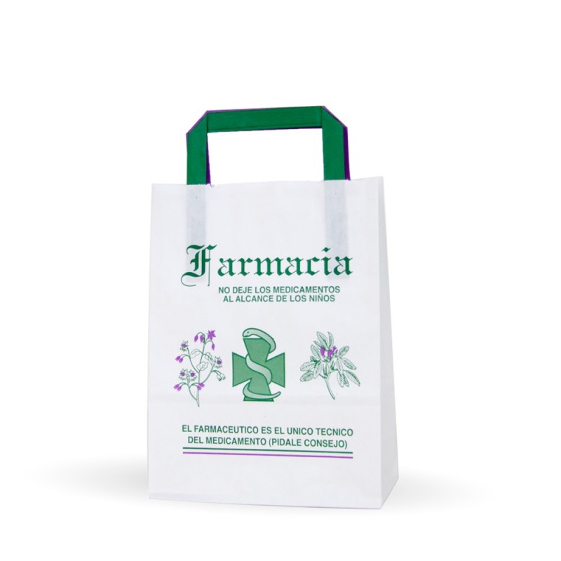 Bolsa de papel para farmacia - tamaño 18+8x24 Bolsa de papel para farmacia - tamaño 18+8x24