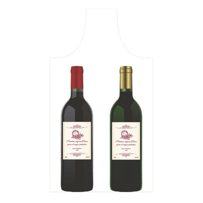 Bolsa de plástico reciclado para dos botellas de vino con una medida de 22x50/40 cm, contiene un 70% de material reciclado