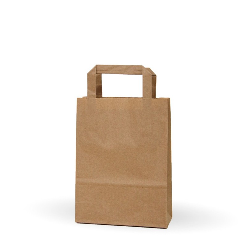 Bolsa papel kraft asa Caja 600uds - Medida: 18+8x24cm