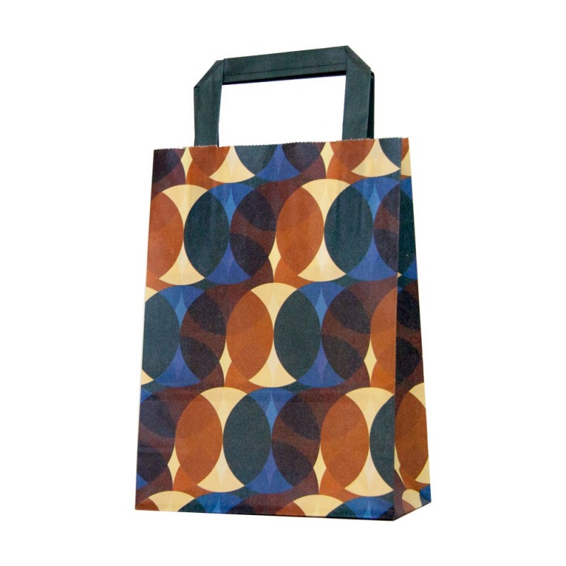 Circulos vintage | Bolsa de papel con asa plana (Caja 225uds.) Circulos vintage | Bolsa de papel con asa plana (Caja 225uds.)