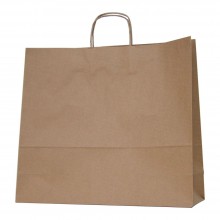 Bolsa de papel kraft marrón con asa retorcida | 45+14x40 cm | Caja 125 uds.